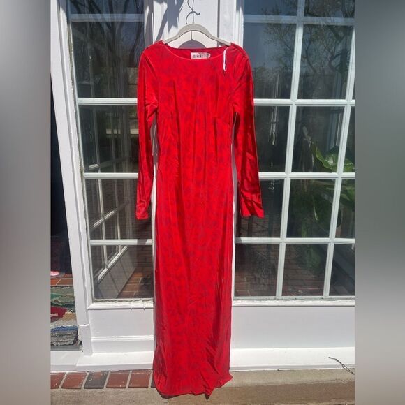 Anthropologie SOVERE Ember Long Sleeve Open Back Slim Maxi Dress NWT - Picture 5 of 10